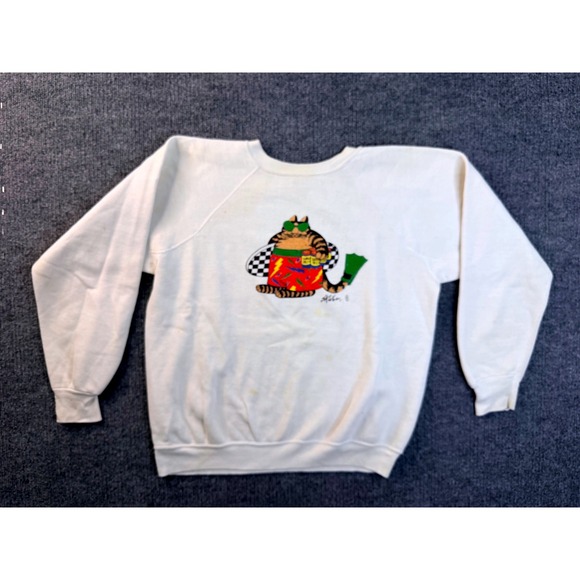 crazy shirts Other - Vintage Crazy Shirts Hawaii B Kliban Cat Sweatshirt Large White Graphic Crewneck